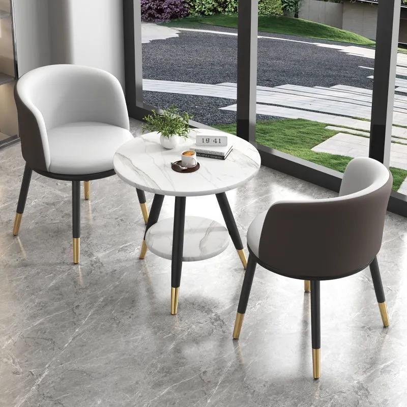 阳台小茶桌2025新款小型网红休闲圆桌茶几椅子组合套装接待洽谈桌