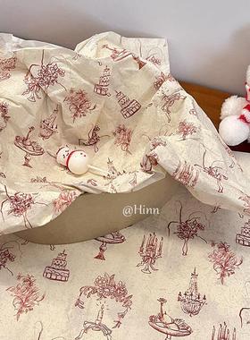 Hinn 南法复古~山野雪梨纸原创ins礼物包装纸鲜花烘培服装背景纸