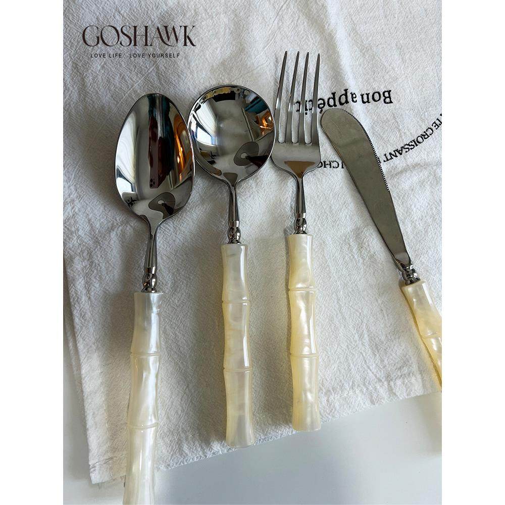 苍鹰高看西餐餐具套装家庭创意竹304不锈钢牛排刀，叉和勺子,餐饮具,西餐餐叉,淘宝优惠券,粉丝福利购,淘宝优惠卷