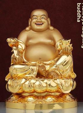 纯铜弥勒佛大肚佛笑佛饰菩萨客厅财富店樟脑木雕实木惠成
