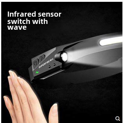 Supfire神火Hl76强光传感器大灯可充电超亮远程头戴式夜间钓鱼大