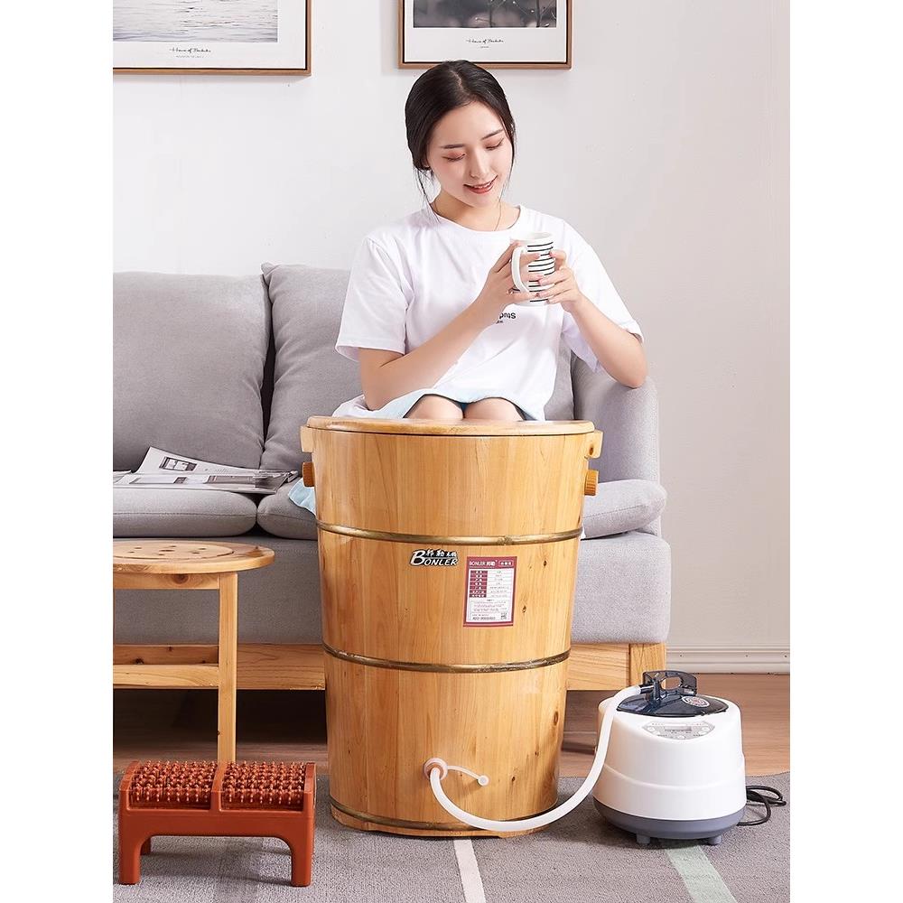 泡脚桶木桶家用熏蒸桶加热加高保温足浴桶蒸汽过膝盖过小腿洗脚桶