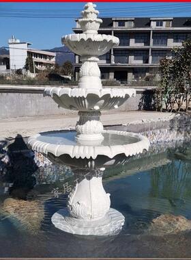 欧式婚礼三层喷泉装饰，庭院大鱼塘流水景观，大众许愿池雕塑装饰