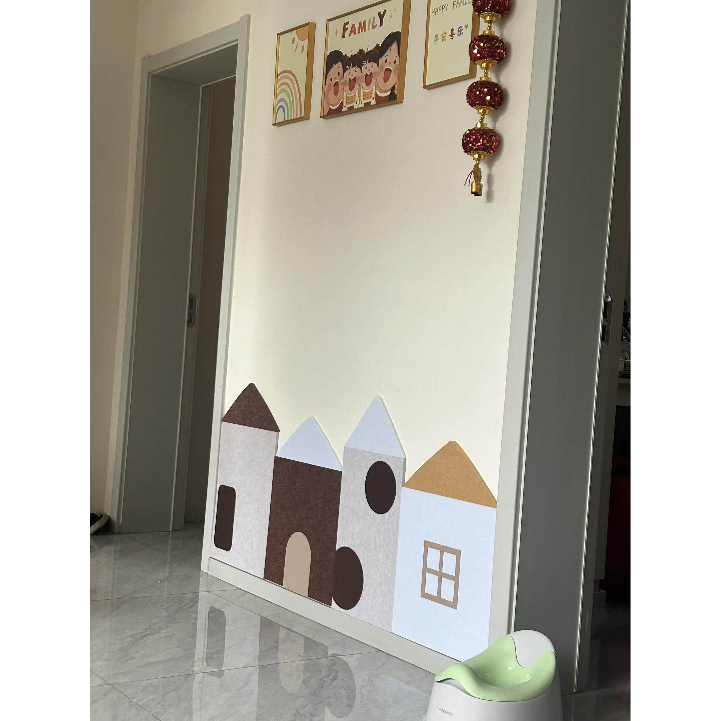 3d立体小房子软包展示墙儿童房装饰墙贴童趣风免打孔遮丑毛毡板,家居饰品,软装墙贴,淘宝优惠券,粉丝福利购,淘宝优惠卷
