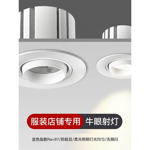 5000K嵌入式牛眼灯97显示手指可调角度服装女生服装婚纱建材店商