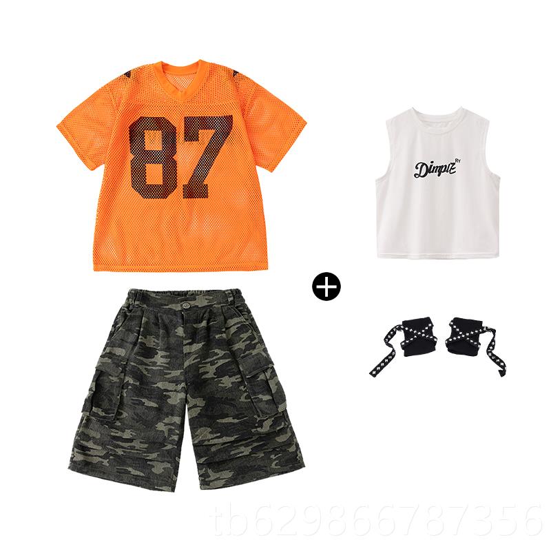 高档采购产品儿童Hipo-op表演服装套装,男孩ip-HoHp美国球衣,女