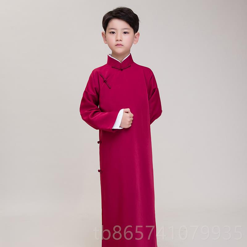 正品儿相民声服国童长衫长袍大褂男童中国古装马褂风快板袍子演出