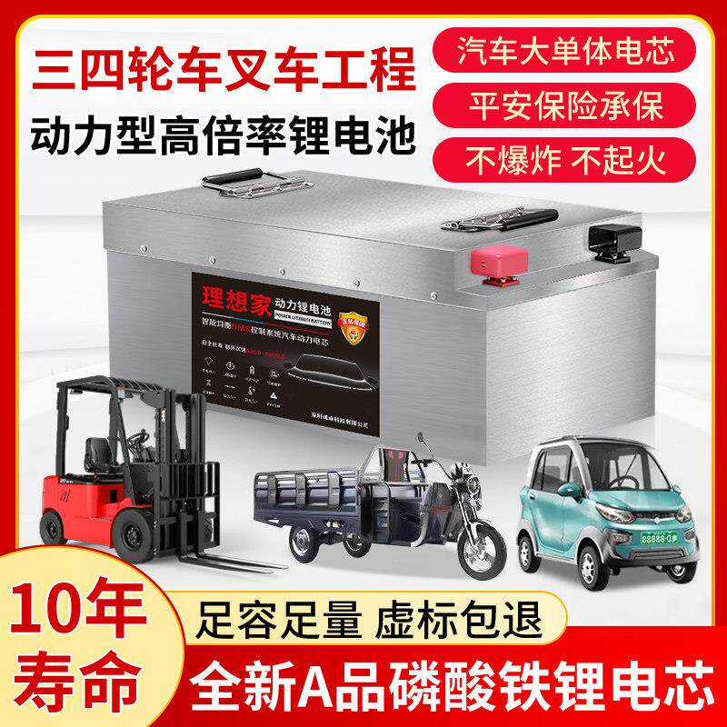 三轮四轮电动车专用锂电池大容量48V60V72V老人代步车电瓶大单体