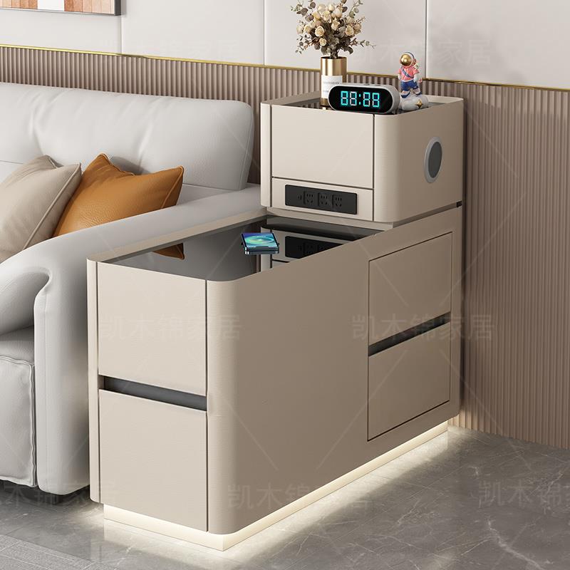 2025新款落地沙发边柜轻奢高级感实木小型夹缝简约现代边几侧边柜