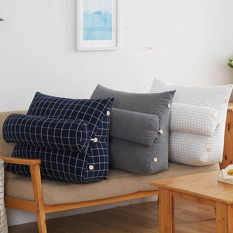 纯棉单人沙发床垫100%纯棉可拆卸可水洗办公床枕三角形靠背凸窗,居家布艺,床头靠垫,淘宝优惠券,粉丝福利购,淘宝优惠卷