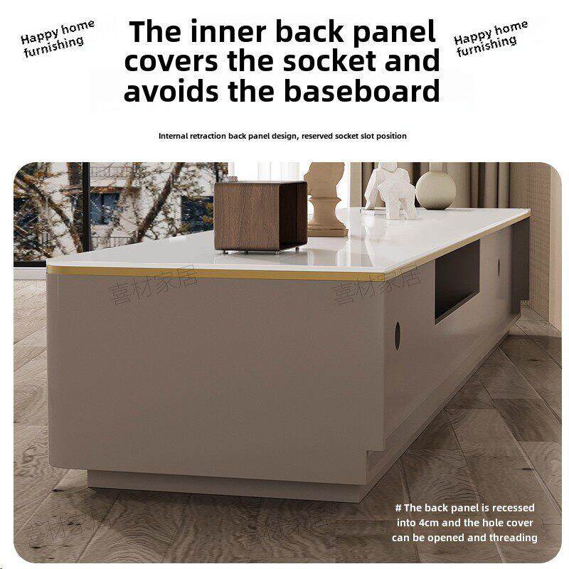 2024全新超长落地电视柜咖啡桌组合全实木小公寓住宅现代简单可及