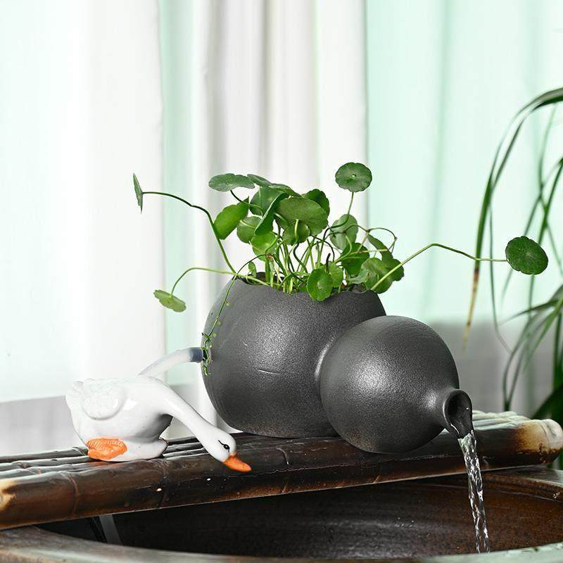 陶罐生态缸古法养鱼开口陶瓷罐流水摆件循环过滤配件庭院花园造景,家居饰品,流水摆件,淘宝优惠券,粉丝福利购,淘宝优惠卷