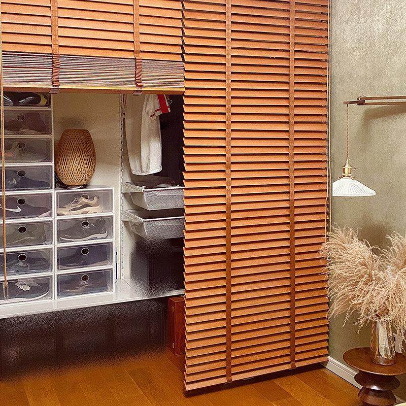 实木百叶窗帘定制隔断衣帽间卧室客厅智能拉帘门打孔遮光中式百页,居家布艺,百叶帘/折帘/罗马帘,淘宝优惠券,粉丝福利购,淘宝优惠卷