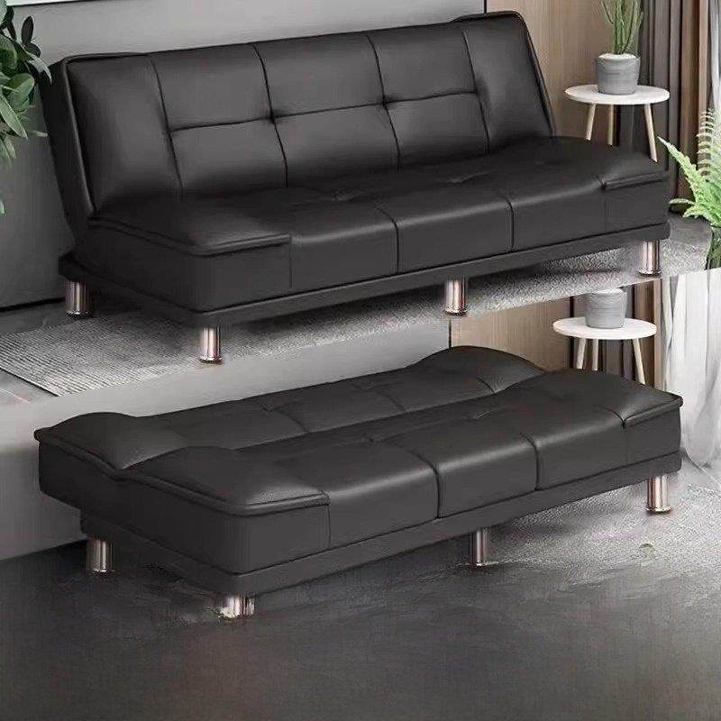 真皮沙发小公寓客厅出租公寓办公室简易折叠沙发床两用单人双人或