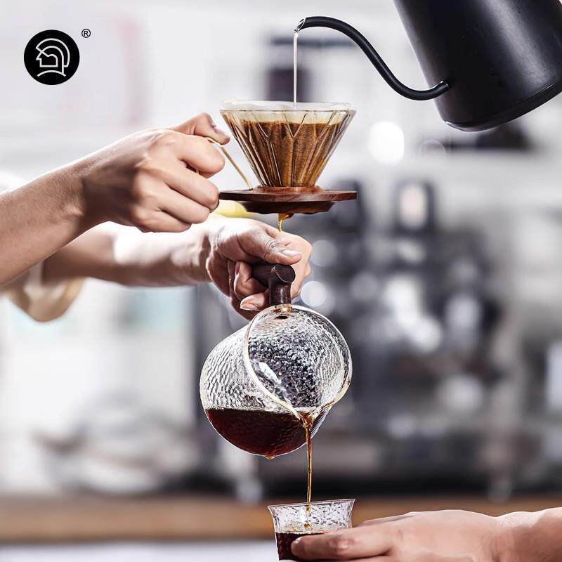 Hero锤纹咖啡壶套装手冲咖啡分享壶高硼硅耐热玻璃手冲滤杯咖啡杯