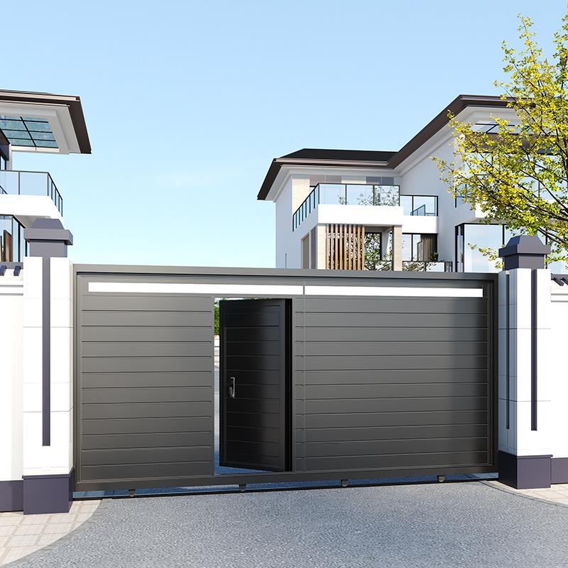 庭院大门别墅大门院子大门电动平移门户外车库大门铝合金大门定制