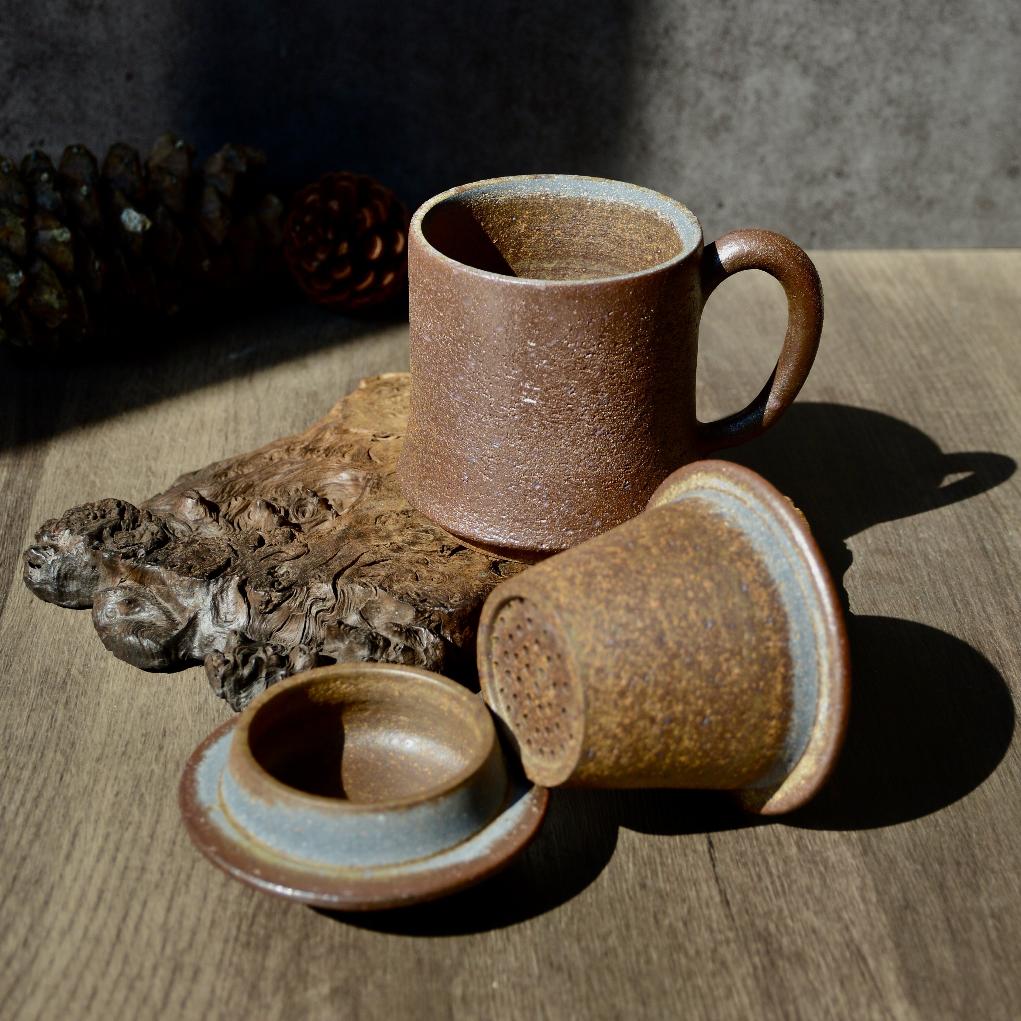 云南柴烧粗陶茶杯茶水分离杯带盖过滤泡茶杯子个人专用高档办公杯,餐饮具,茶杯,淘宝优惠券,粉丝福利购,淘宝优惠卷