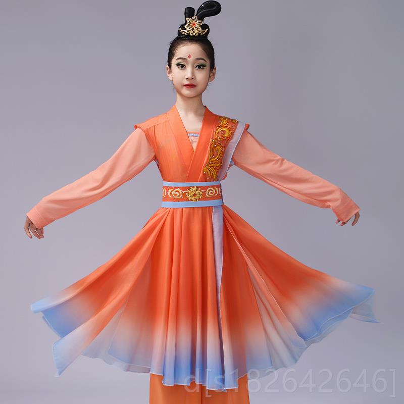 高档新款女中国风儿童越词古典舞演出女服舞蹈扇子舞同款表演服功