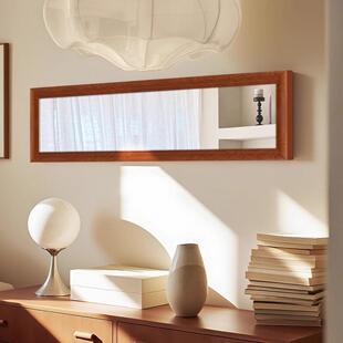 中古风镜子装饰画轻奢高级感法式覆古墙面横版窄长条挂画玄关壁画