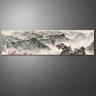 长城内外春浓缩白雪石水墨山水画中式大旗中国画客厅会议厅书画