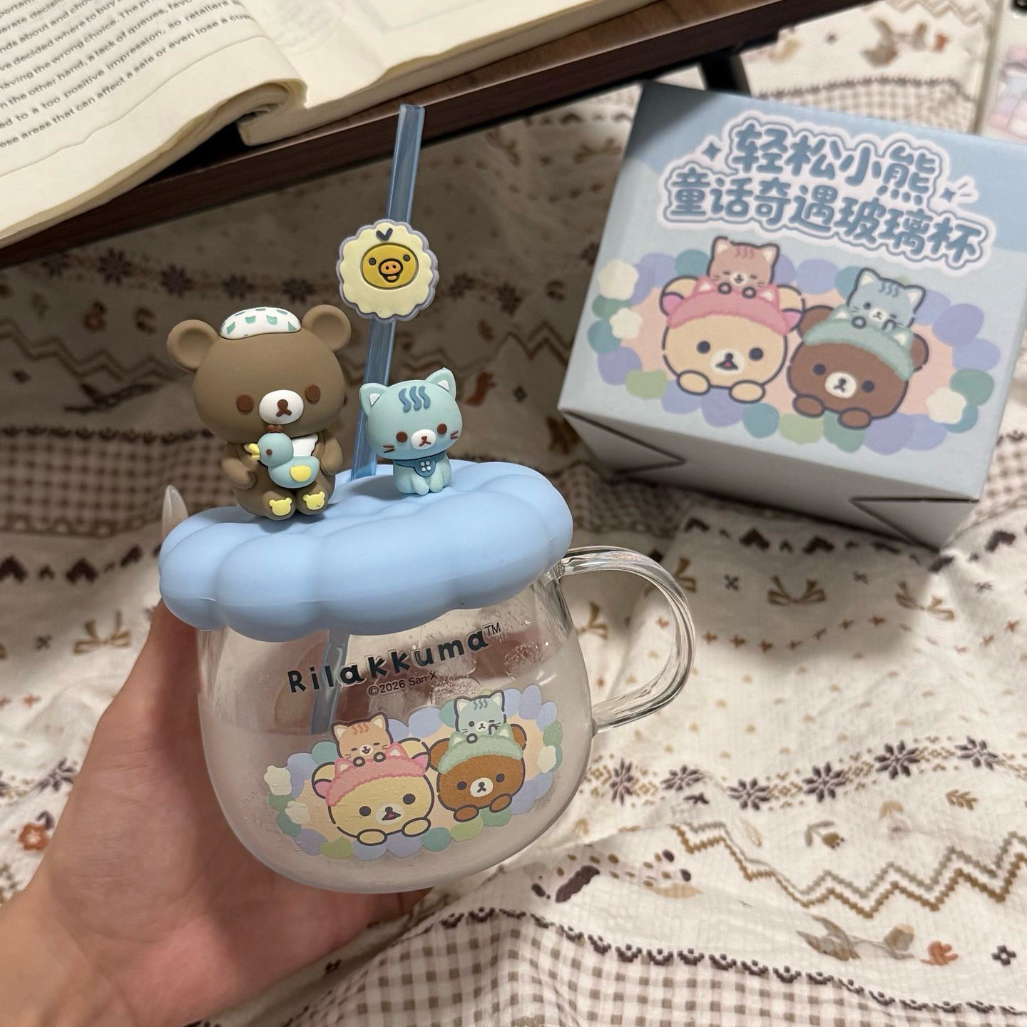 小熊水杯迷你款可爱小巧高颜值桌面摆件杯子新款2026吸管