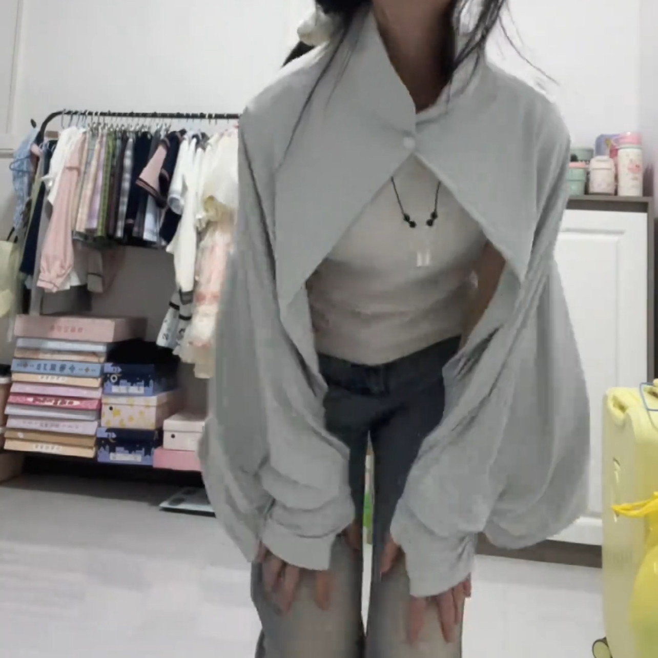 夏季防晒设计感短款立领宽松斗篷款长袖薄款2026户外女士简约