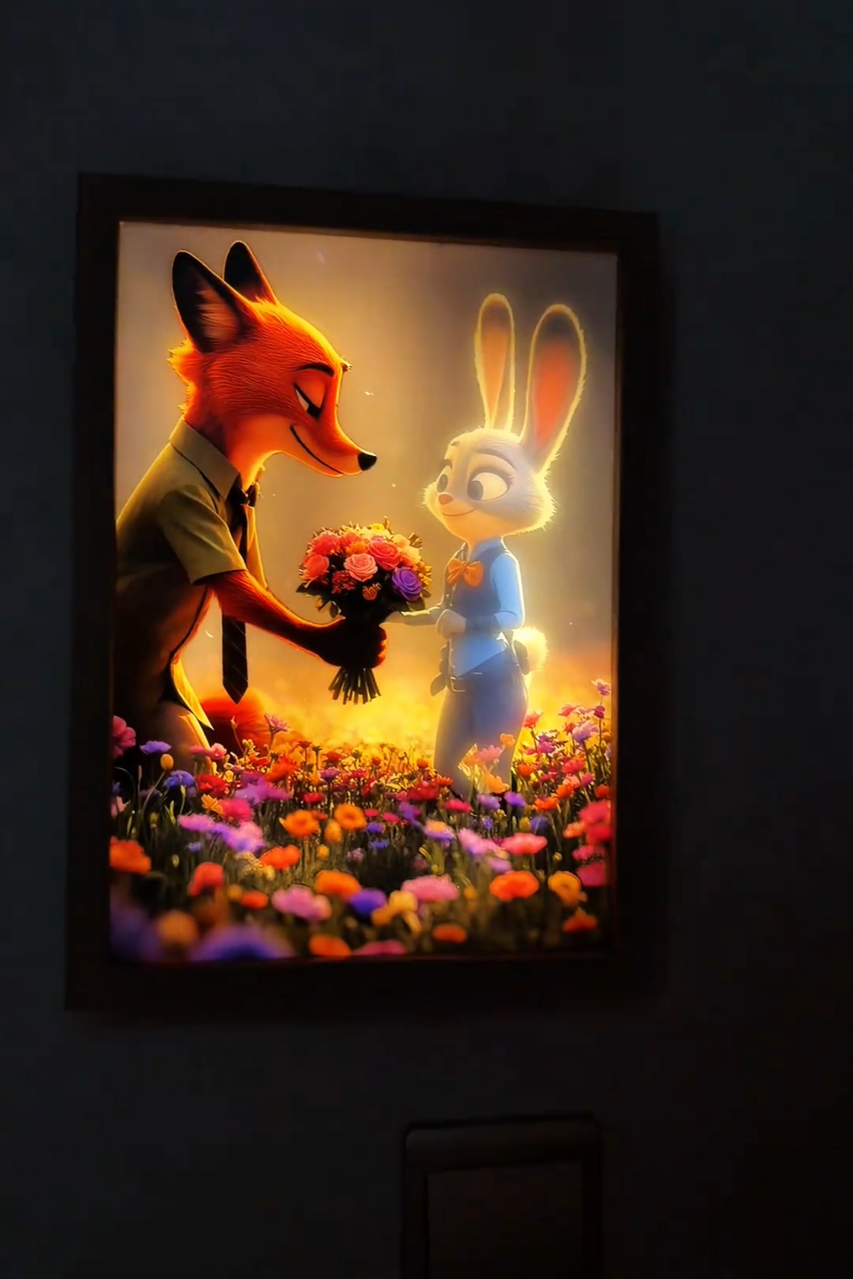 氛围灯动画卡通灯光画周边送花摆台尼克朱迪相框小夜灯礼物送女友