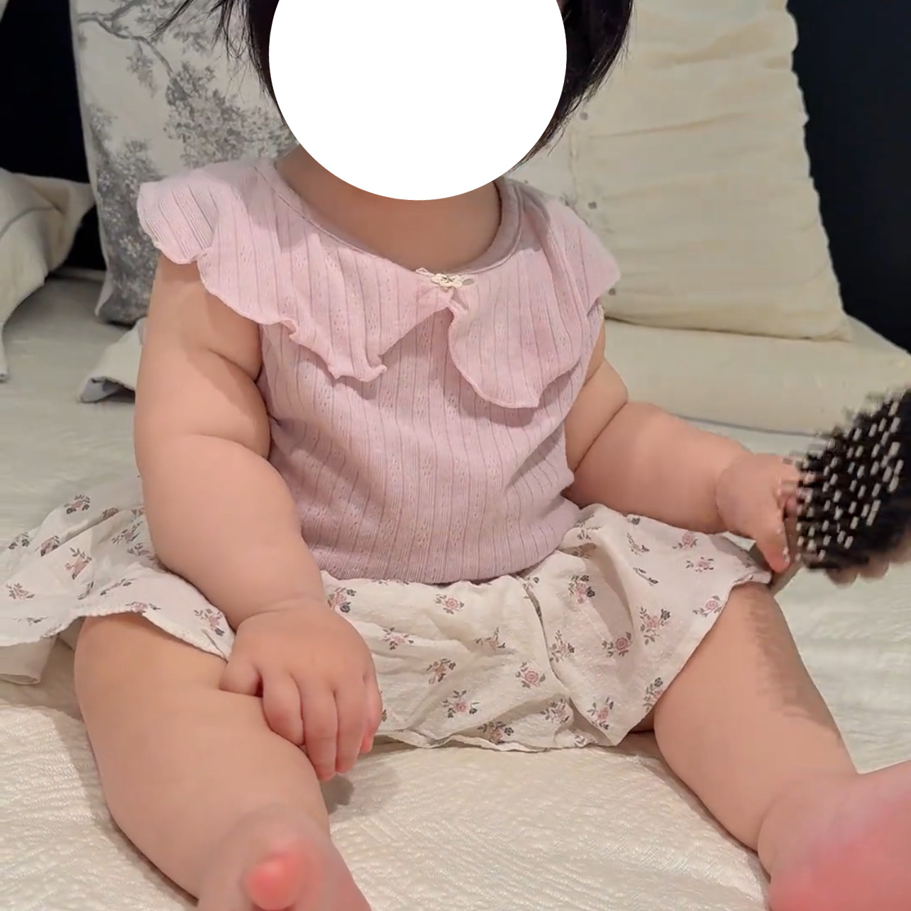套装粉色娃娃领T恤碎花包屁裙可爱两件套夏季分体可外出衣服