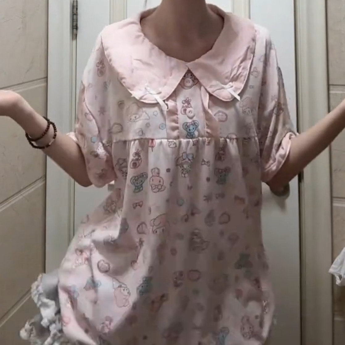 娃娃领家居服卡通甜美少女心短袖短裤套装2026新款休闲居家