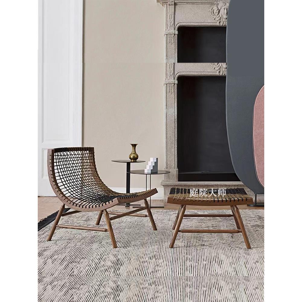 丹麦Tradition X HM10实木藤编沙发椅轻奢家用客厅休闲躺椅休闲椅