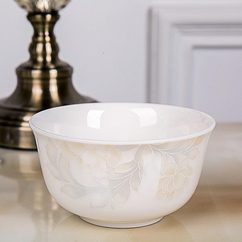 4.5英寸金钟碗陶瓷碗家用餐具欧式骨瓷组合碗筷景德镇瓷器10个装