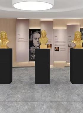 地台展示台模特橱窗站台方形底座立柱商业会展产品陈列展台黑色