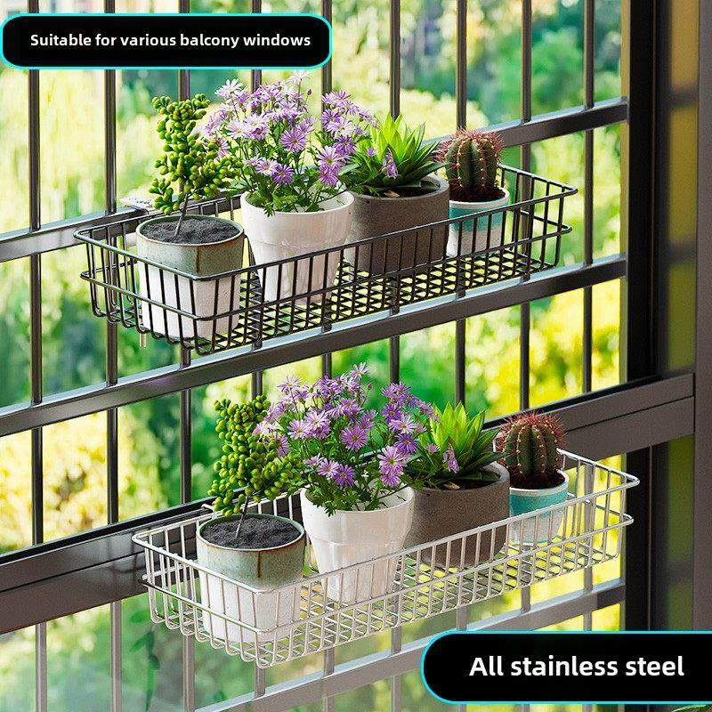 阳台挂篮花盆不锈钢花架子户外悬架防盗窗沿护栏多肉置物架收纳挂,住宅家具,花架/花几,淘宝优惠券,粉丝福利购,淘宝优惠卷