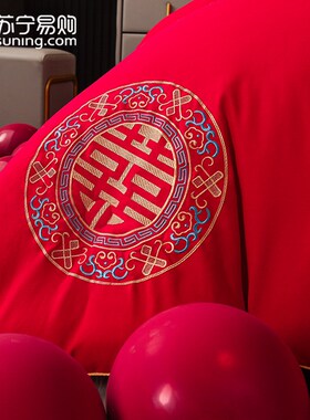 WT2U结婚被子喜被褥刺绣大红色婚E庆被芯女方陪嫁用品春秋大豆冬