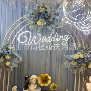 婚礼现场发光g字wedding 饰喜字 霓虹灯婚礼迎宾区主舞台装