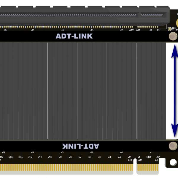 ADT 显卡延长线 PCIE 4.0x16 适配ATX电脑机箱 显卡90度软排线