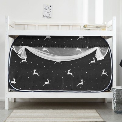 免安装大学生宿舍遮光全封闭床帘z蚊帐一体式下床0.9m寝室上铺春