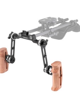 木头手柄带阿莱ARRIn齿轮延伸臂15mm管夹导轨用于DLSR相机肩托242