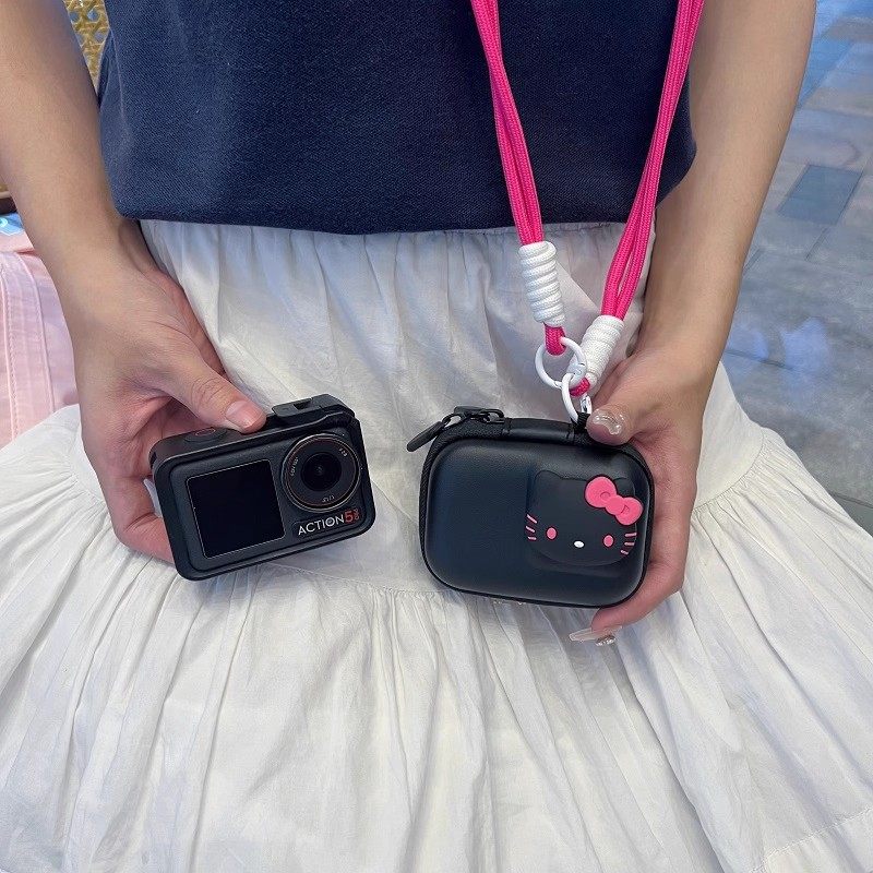 适用大疆action5pro/4/3收纳包影石360 Ace Pro2凯蒂猫相机包挂绳