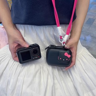 适用大疆action5pro/4/3收纳包影石360 Ace Pro2凯蒂猫相机包挂绳