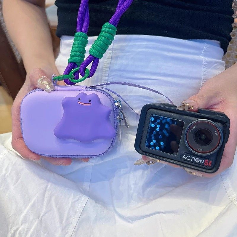 适用大疆action5pro/4/3收纳包影石360 Ace Pro2紫色百变怪相机包