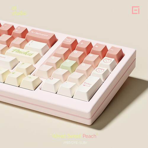 粉色键帽ET点触绒绒甜桃