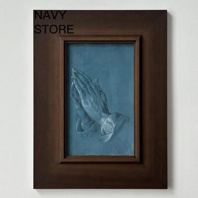 navySTORE祈祷图案小众中古柏木装饰画