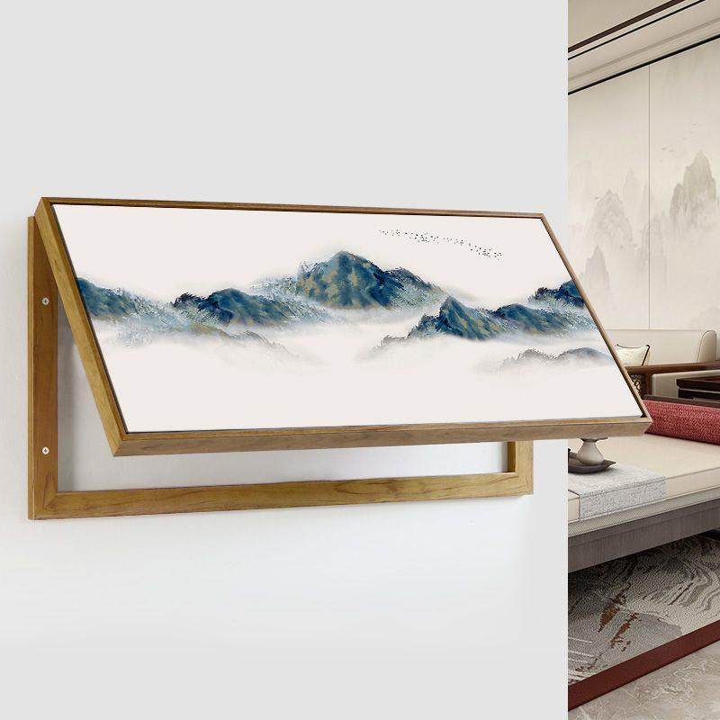 电表箱装饰画新中式意境山水挂画翻盖免打孔电源箱弱电闸开关壁画,家居饰品,现代装饰画,淘宝优惠券,粉丝福利购,淘宝优惠卷