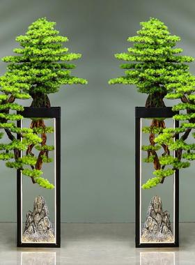 威弗列德大型绿植盆景别墅装饰品乔迁新居送礼仿真迎客松落地摆件