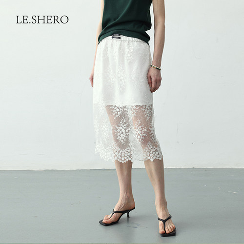 LE.SHERO优雅气质松紧腰半身裙