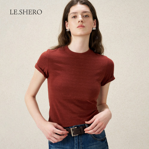 简约百搭基础款修身小圆领短袖