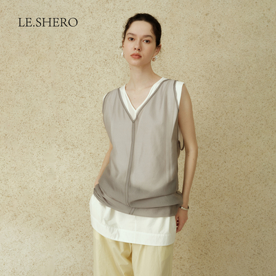 肌理感简约深V薄纱连衣裙