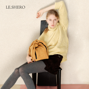 LE.SHERO 原创设计宽松高领混纺针织毛衣秋冬百搭上衣 胶囊系列