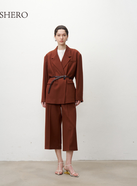 LE.SHERO垂直感烟管直筒西装七分裤88Q507783